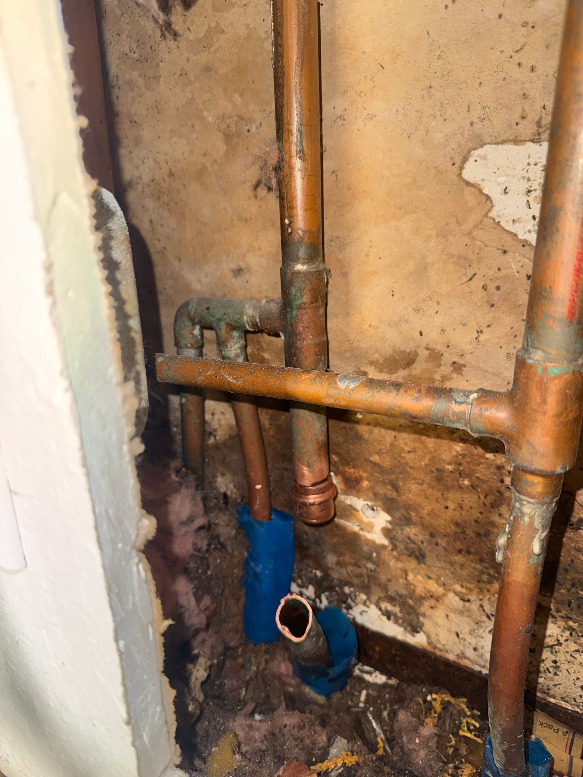 Gallery photos for Copper Slab Pinhole Leak Rerouted with PEX-A in Hacienda Heights: Image #1