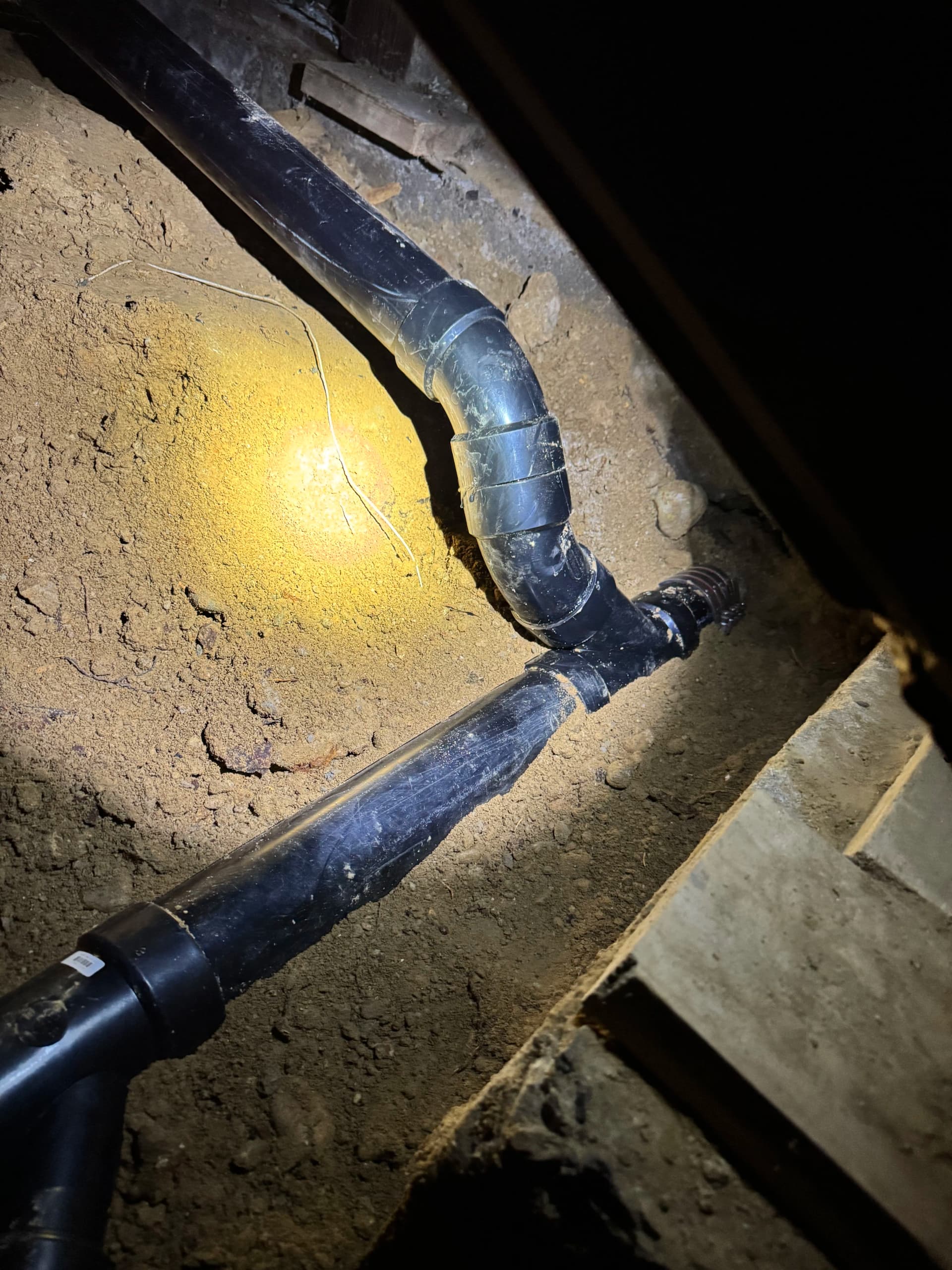 Gallery photos for Rotted Cast Iron Sewer Line Replaced with ABS Pipe: Image #1