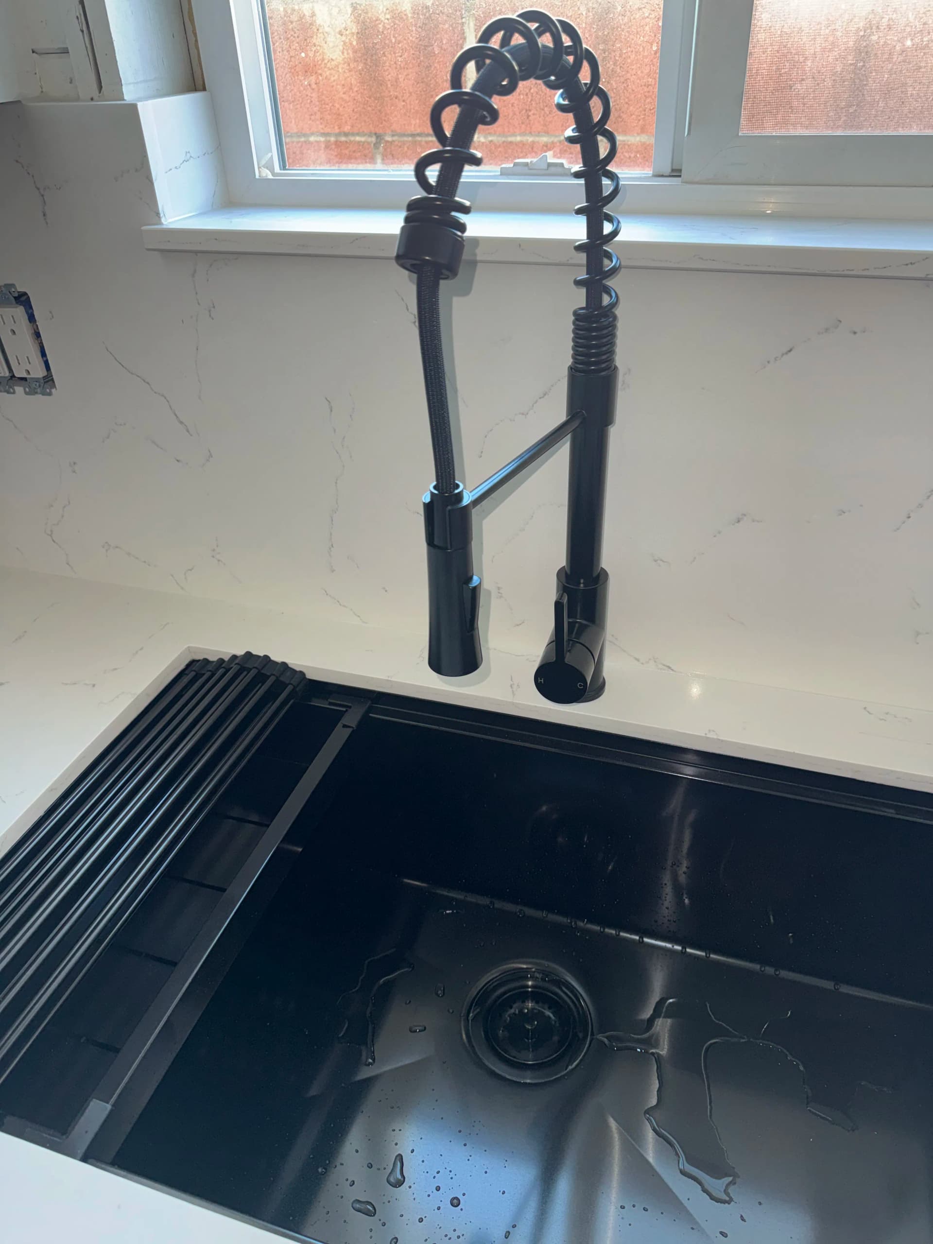 Kitchen Sink Faucet and Drain Install Done Clean image