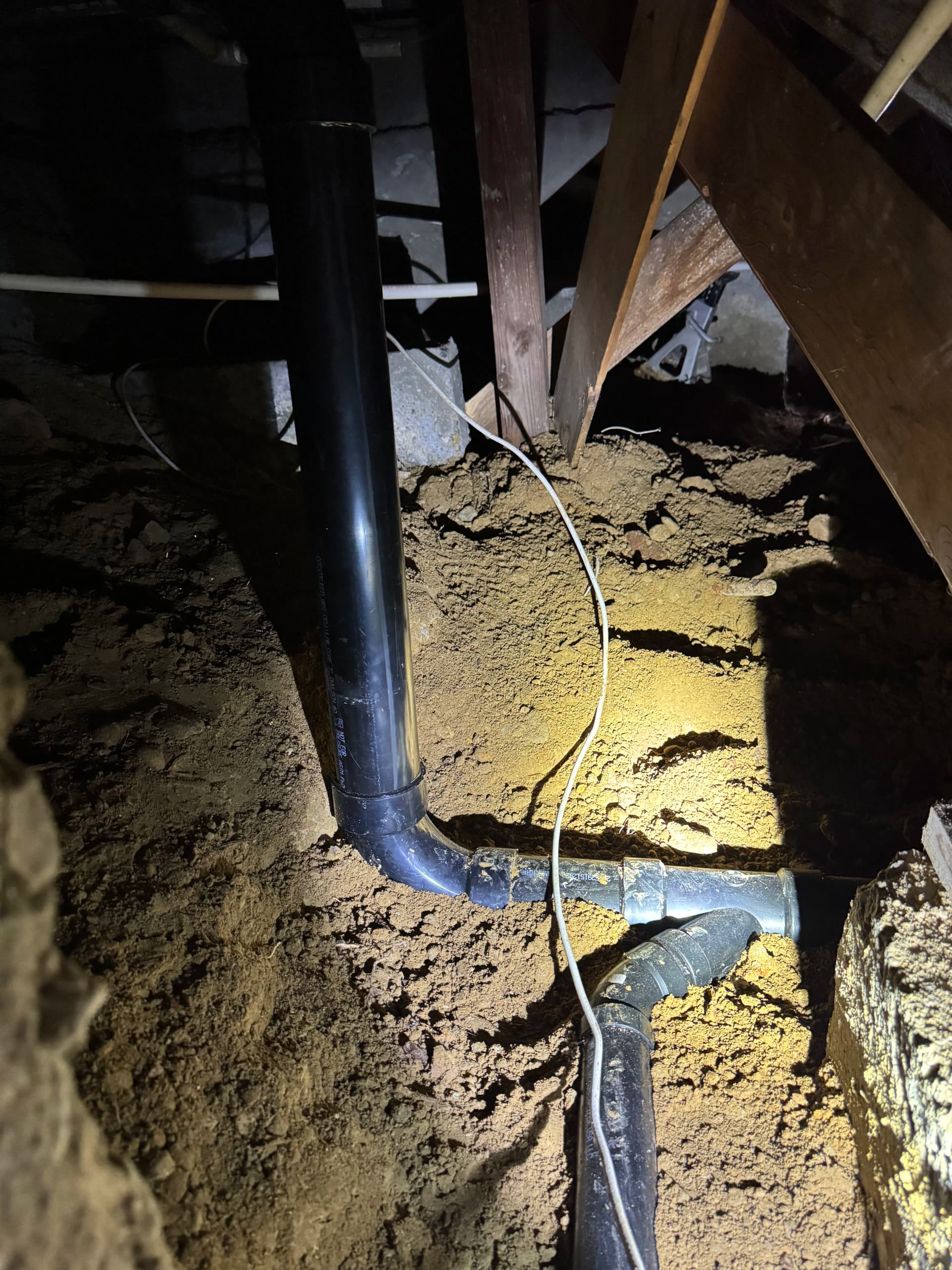 Gallery photos for Rotted Cast Iron Sewer Line Replaced with ABS Pipe: Image #2