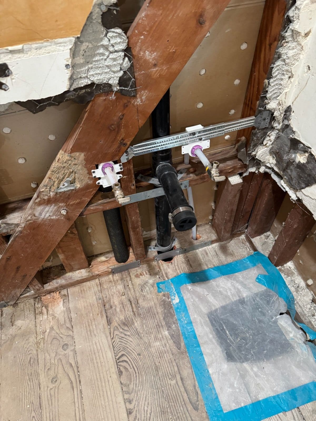 Project Double Vanity Rough-in Plumbing Ready for Inspection in La Habra Hts image